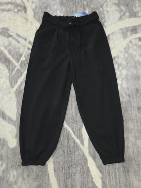 Cupshe Black High-Rise Tapered Belt Women Pants Size L